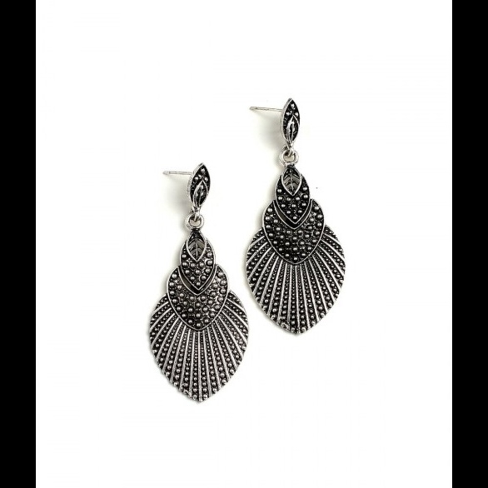 Silver drop earrings