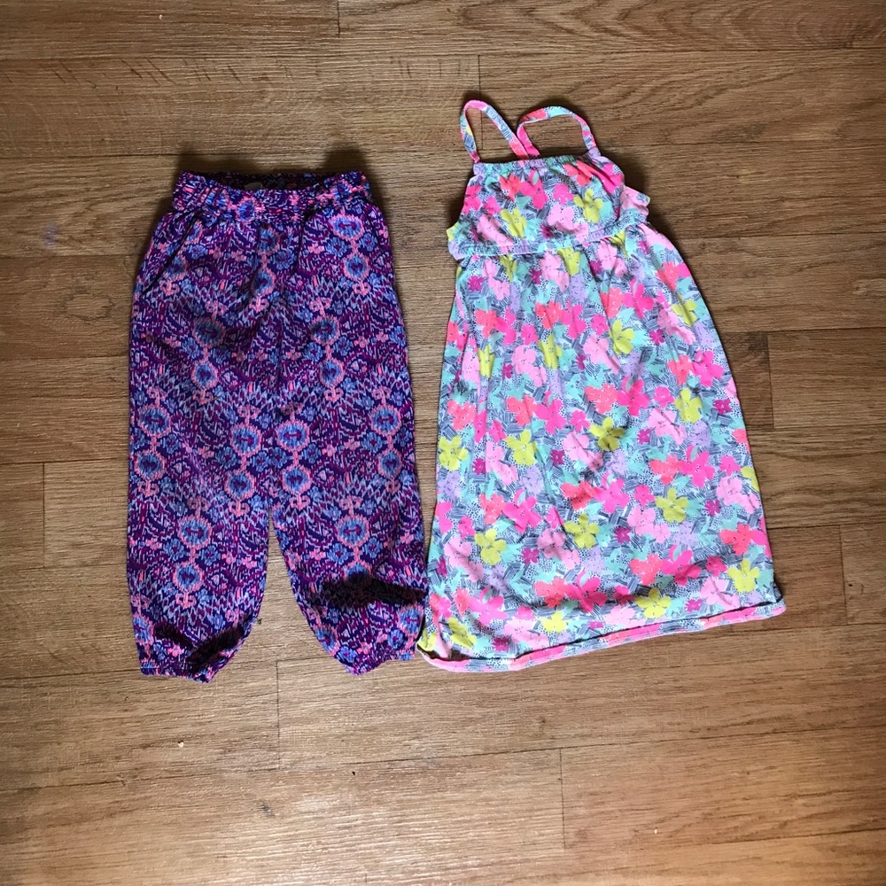 Toddler long dress and hippie boho pants 2T