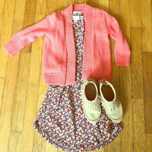 Girls coral cardigan