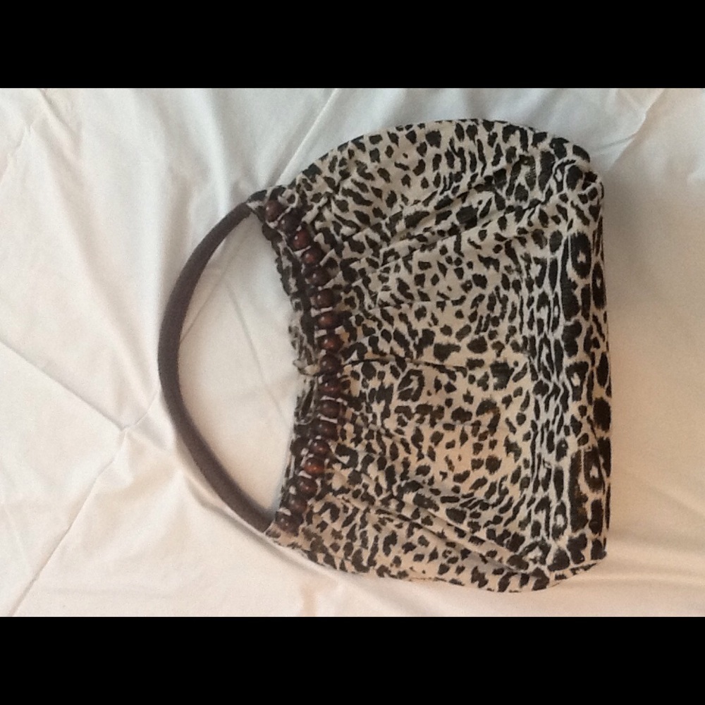 Large AMC accessories leopard print fabric tote