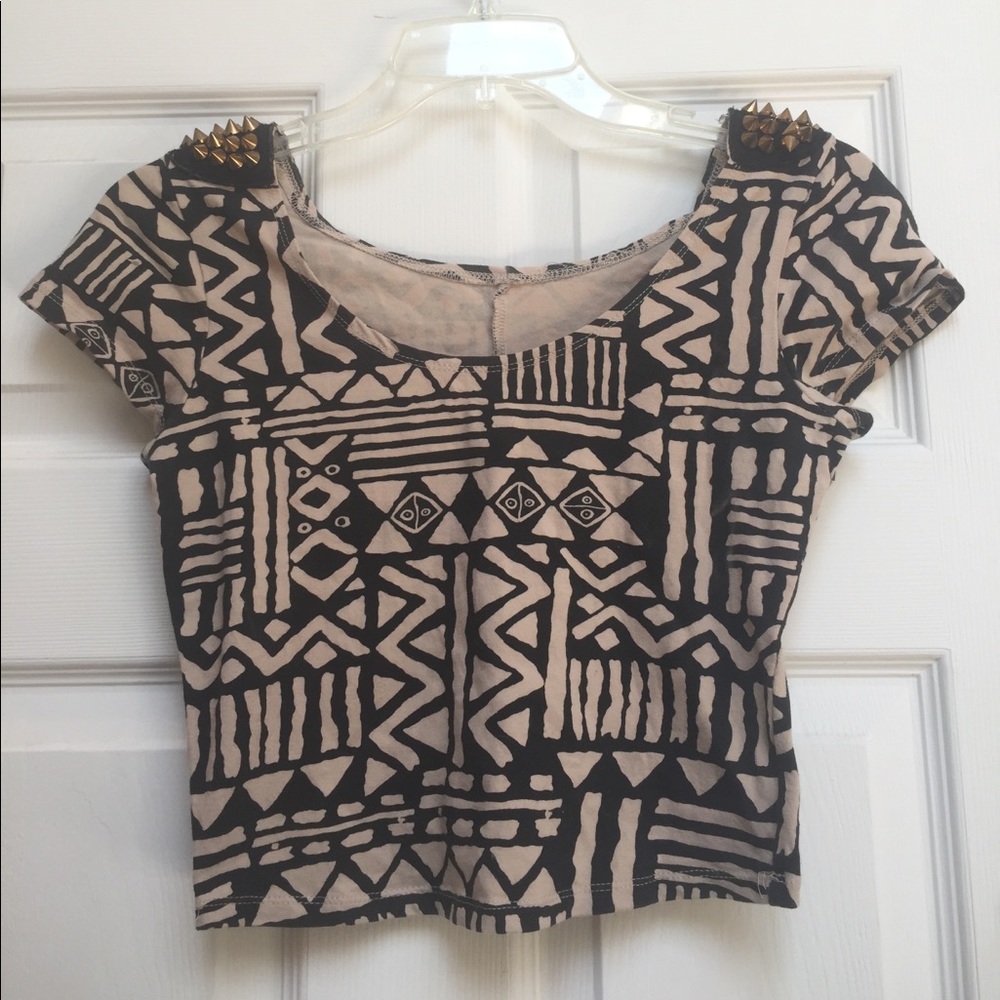 Crop top w/ beading on shoulders
