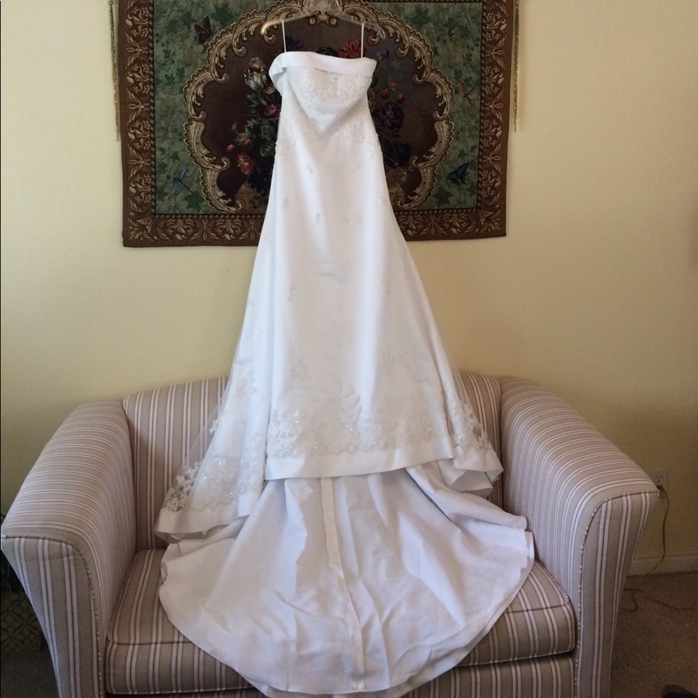 Strapless beaded wedding gown