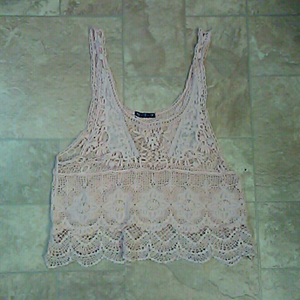 Boho Light Pink Lace Top