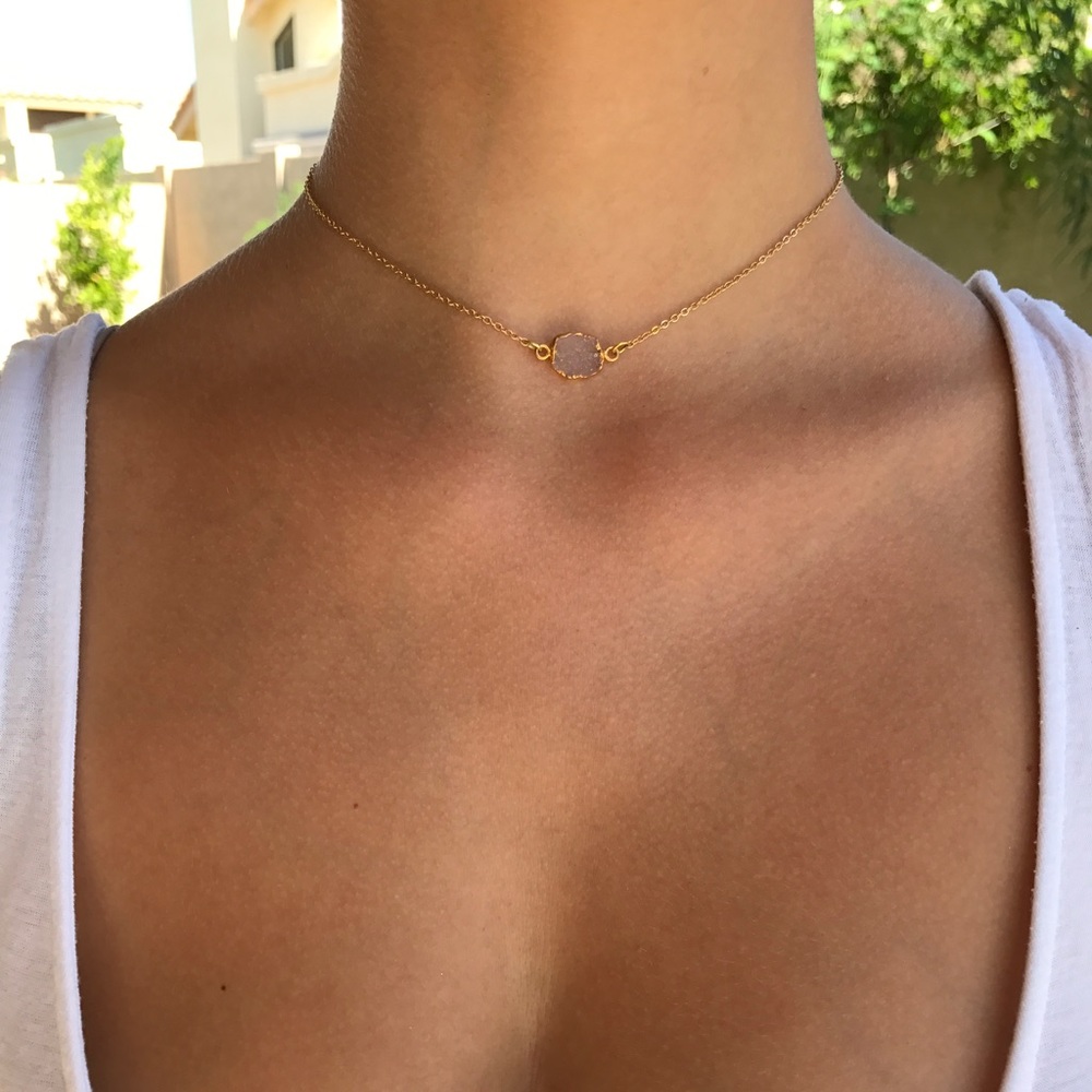Druzy gemstone necklaces
