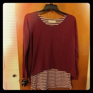 Long sleeve tunic , marroon in color actually