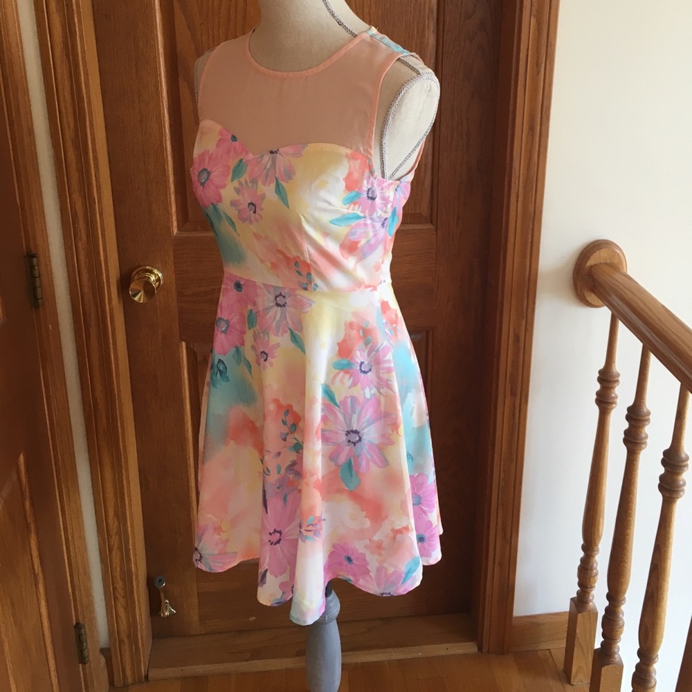Water color floral dress