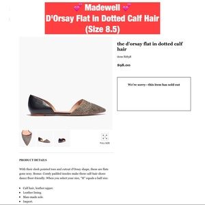 Madewell D'Orsay Flats w/Dotted Calf Hair