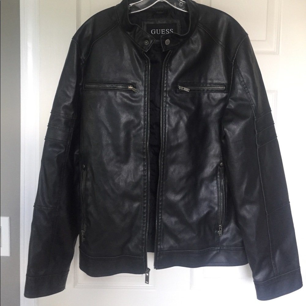 Guess Faux Leather Motorcycle Jacket