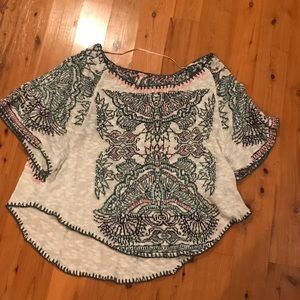 Free People short sleeve printed sweater