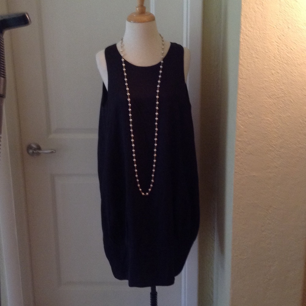 Sz L Cotton blend black satin dress ,formal dressy