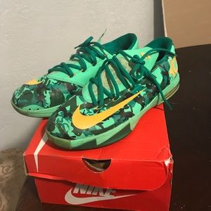 Nike KD VI 6 Easter Green Camo Kevin Durant SZ 7Y
