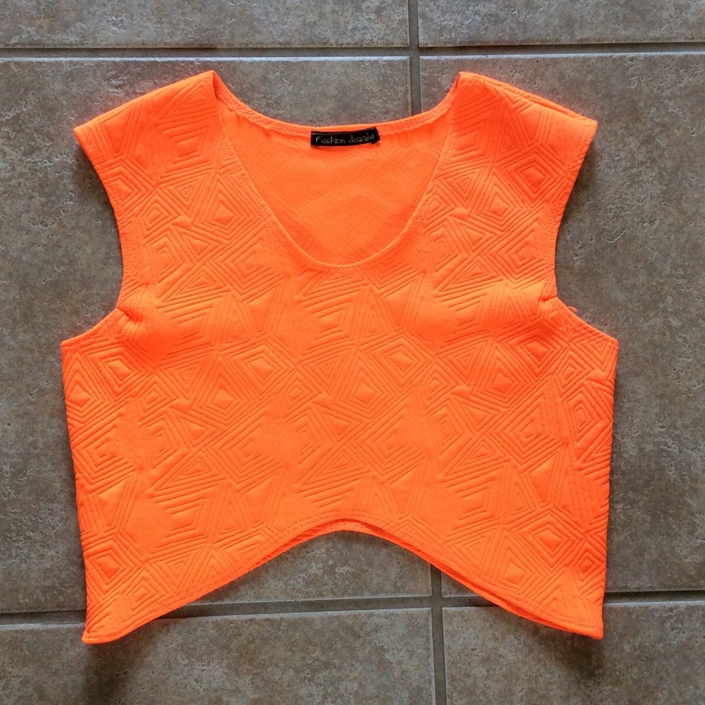 Orange cutout top