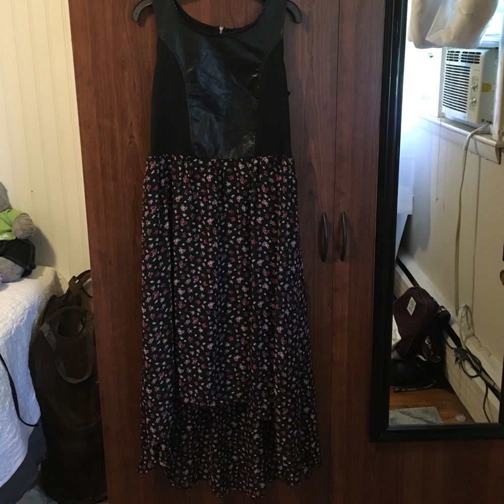 GORGEOUS Hi-Low Pleather Floral Dress