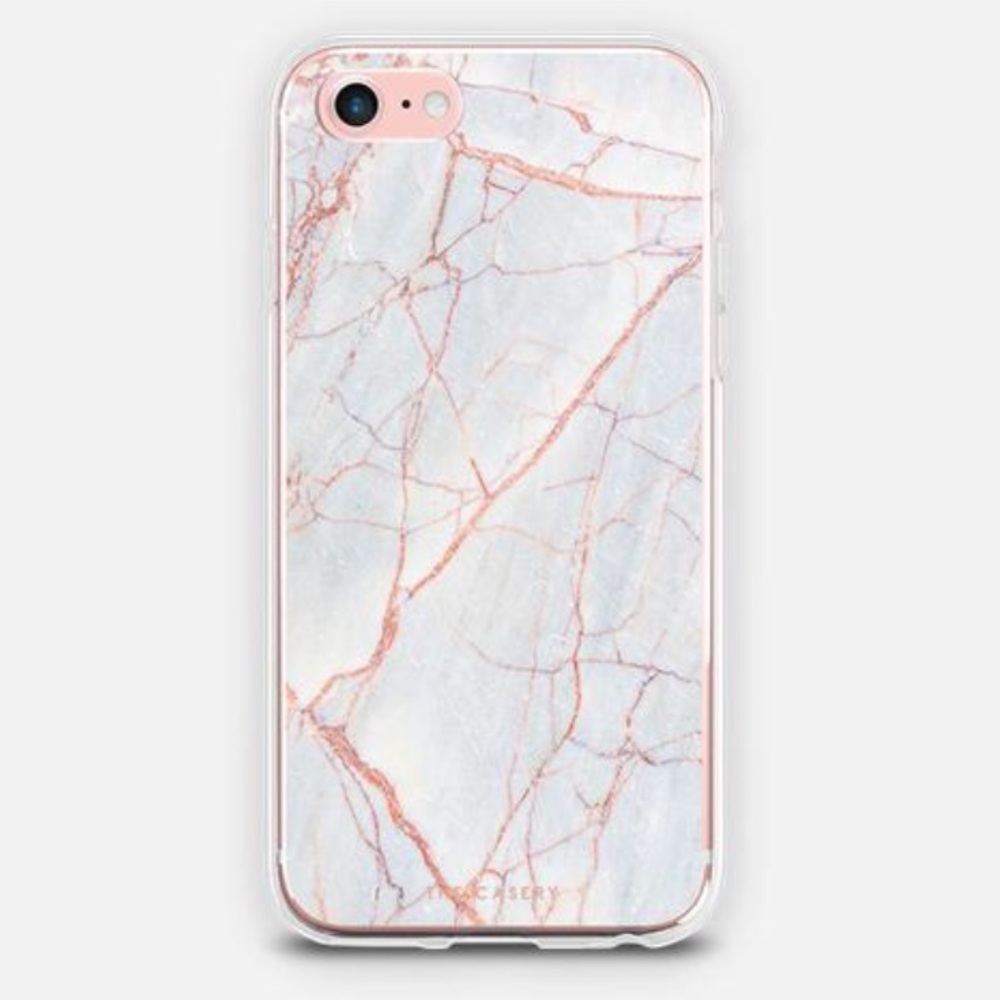 White and rose marble case