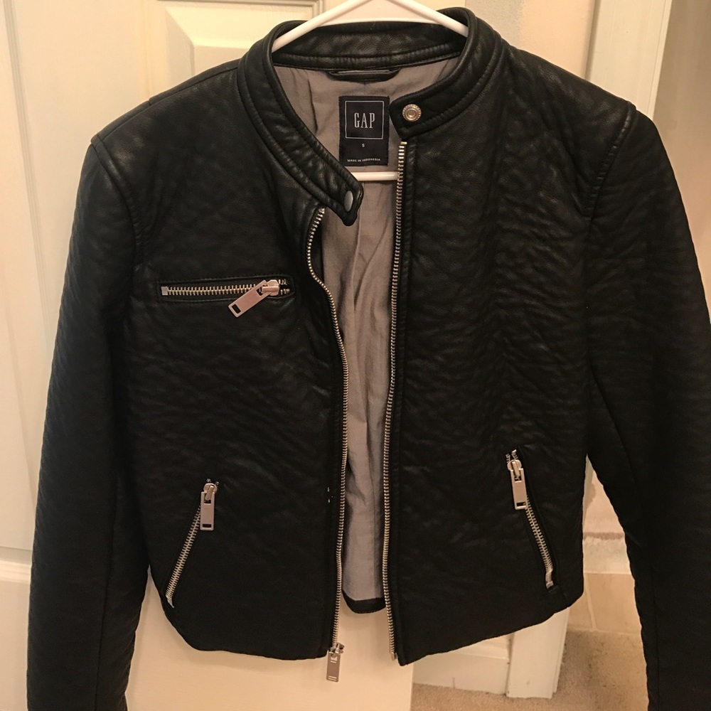 Small GAP black leather jacket