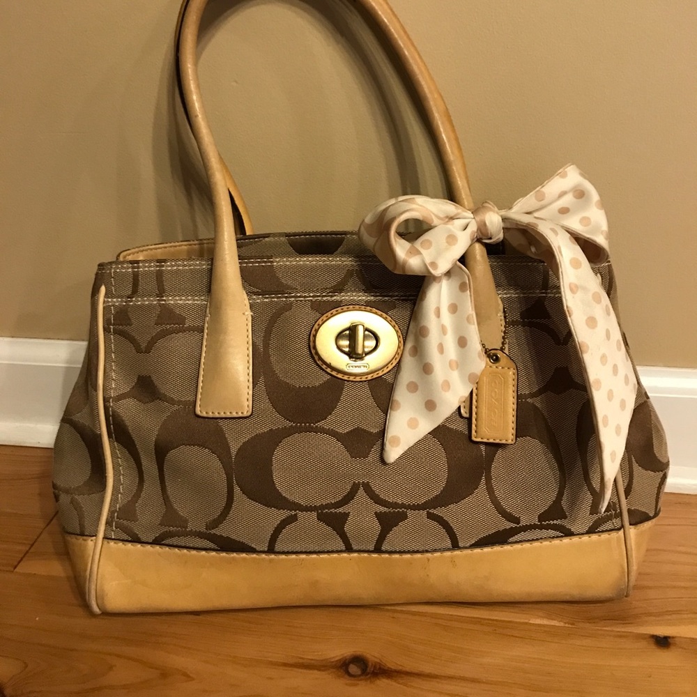 Authentic Coach signature carryall.