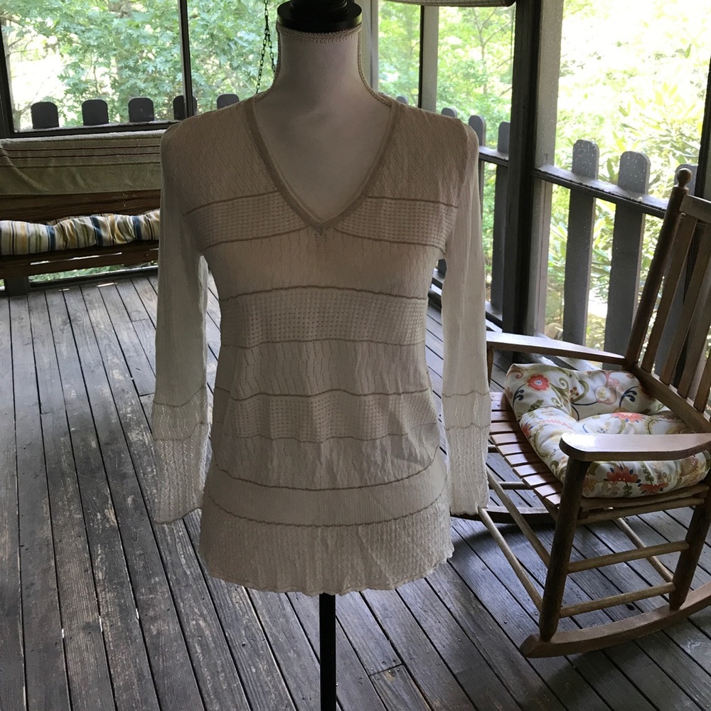Beautiful Sigrid Olsen top with gold detail, small