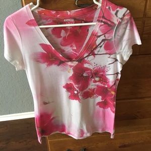 Express floral sparkle tee