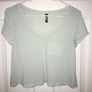 Tilly's Ribbed Mint Crop Top