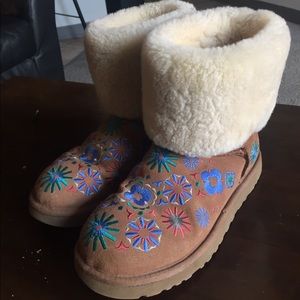 Embroidered UGG boots