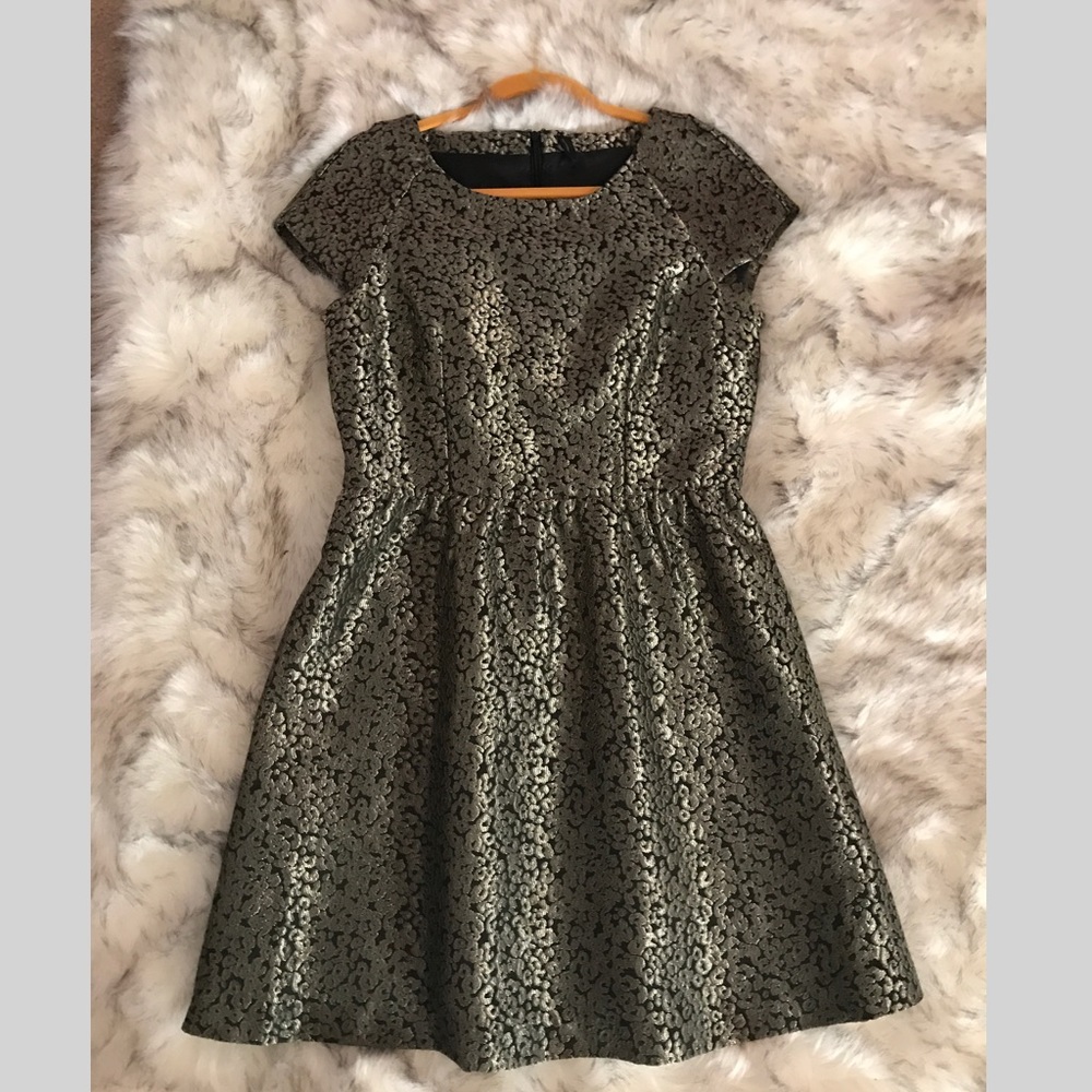 ASOS Floral a line Gold and Black Dress