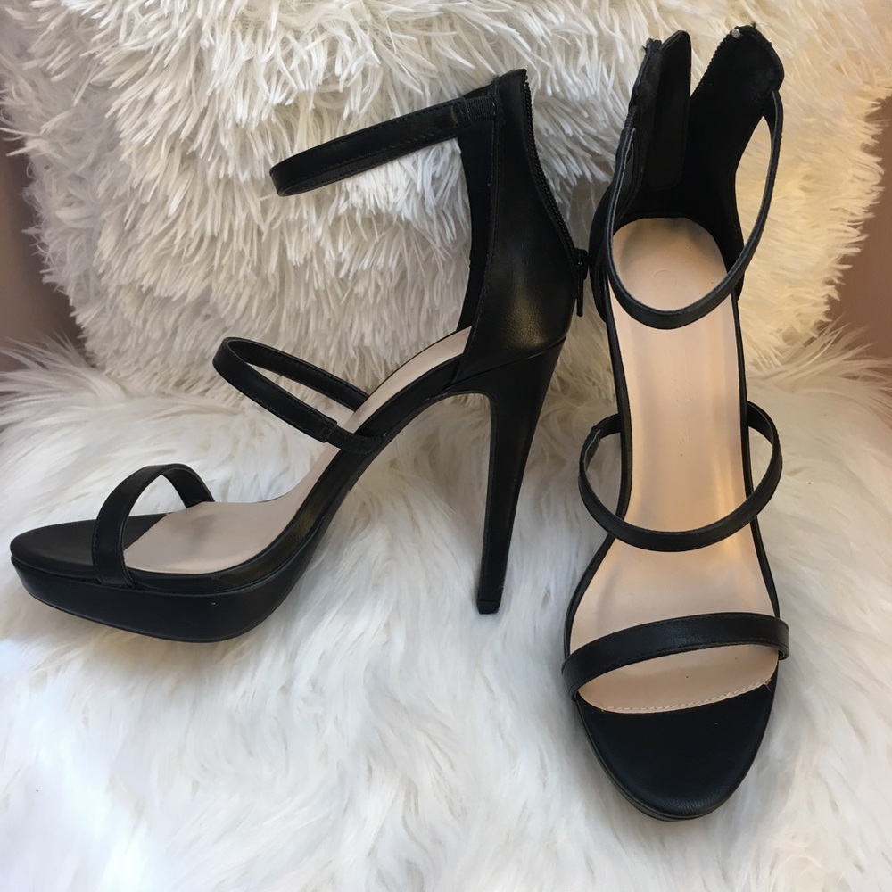 Black strappy heels