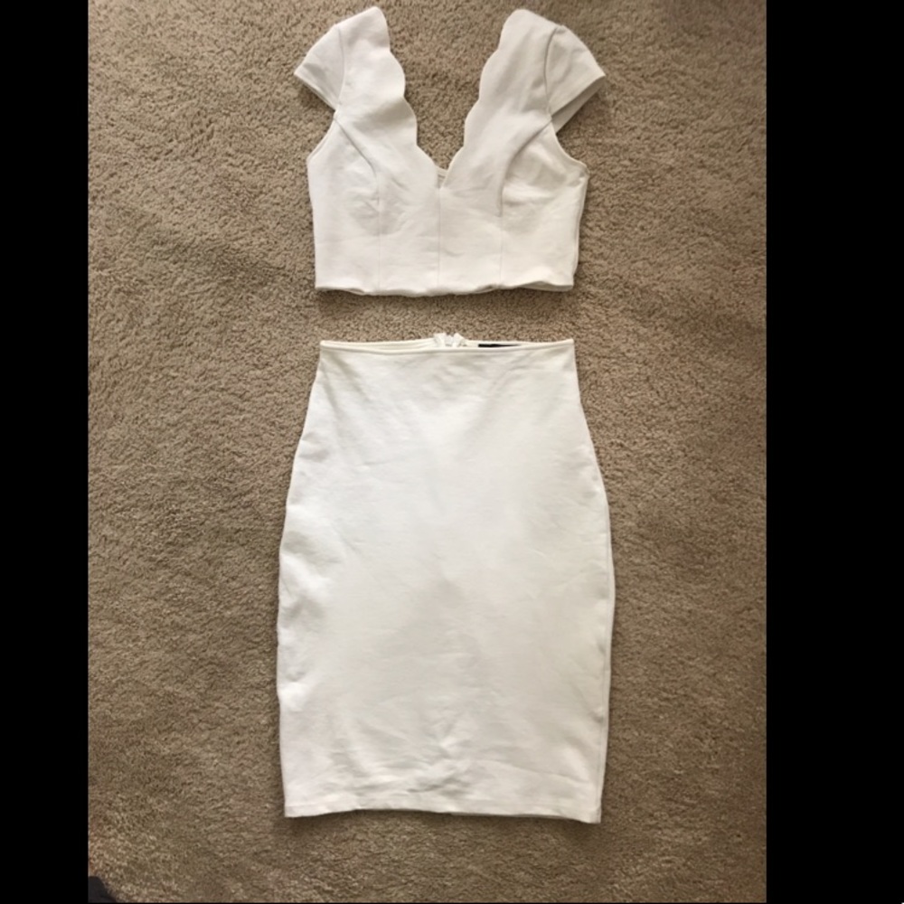 Lulu's Two Piece White Bachelorette Dress