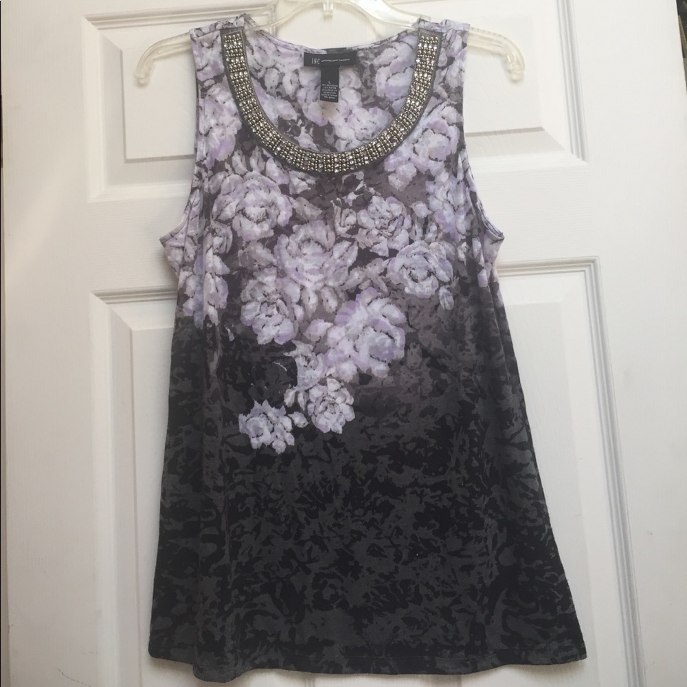 INC purple/gray flower design tank