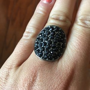 Black pave accent ring