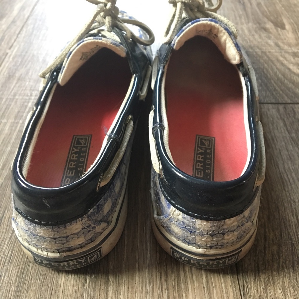 Blue plaid Sequin Sperrys 💙 - Picture 3 of 4