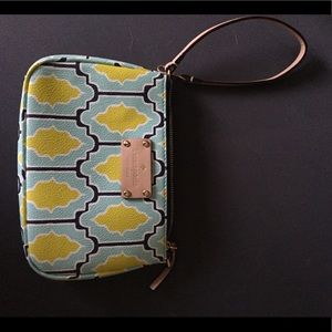 Kate Spade blue and green wristlet
