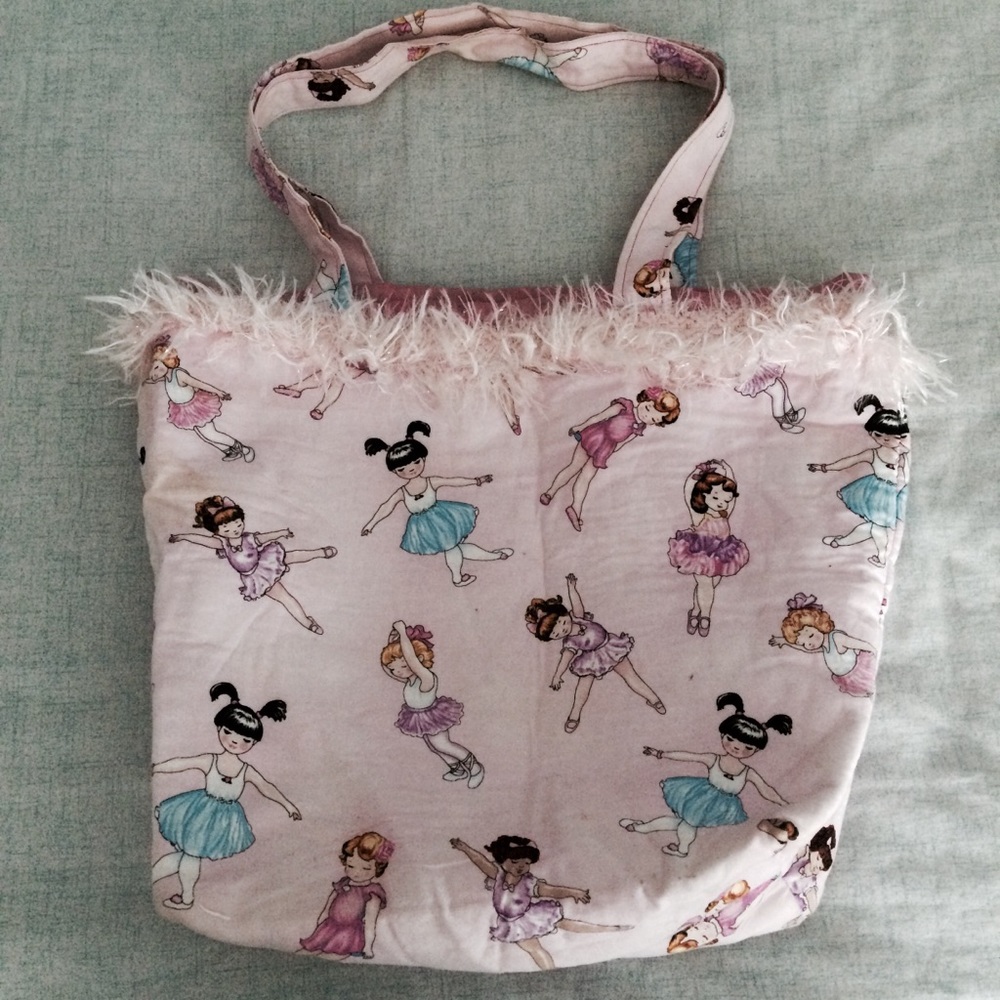 Pink Ballerina Tote w/ Fluffy Fringe