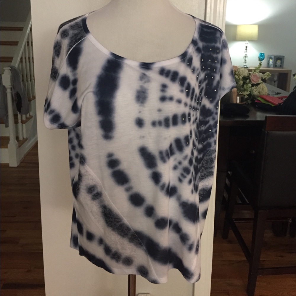 Style&Co tie dyed short sleeve blouse