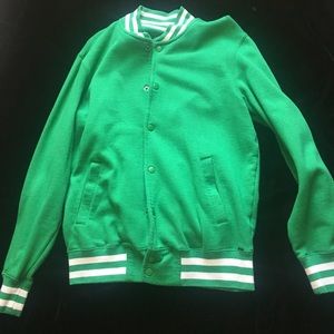 Green Varsity Sweatshirt Hoodie Size M
