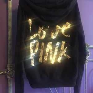 "love pink" victoria's secret hoodie