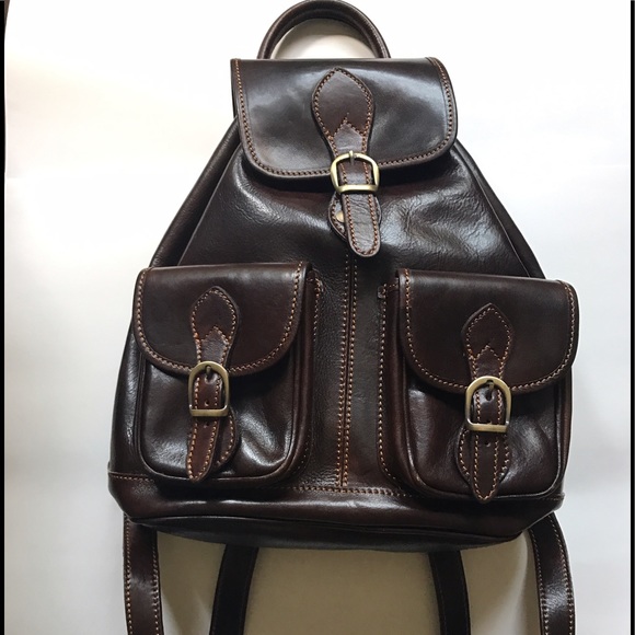 Calfskin vegetable tanned leather backpack main image 5