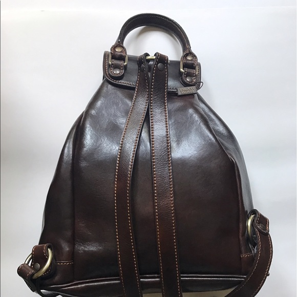Calfskin vegetable tanned leather backpack