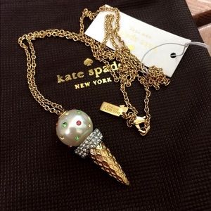 Kate Spade Ice Cream Cone Necklace Nwt 