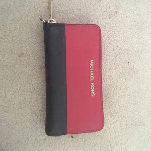 Used Michael Kors Red and Black Wristlet