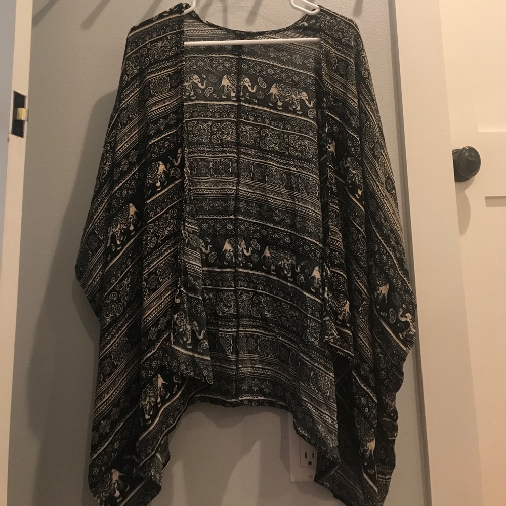 Elephant Tribal Print Kimono