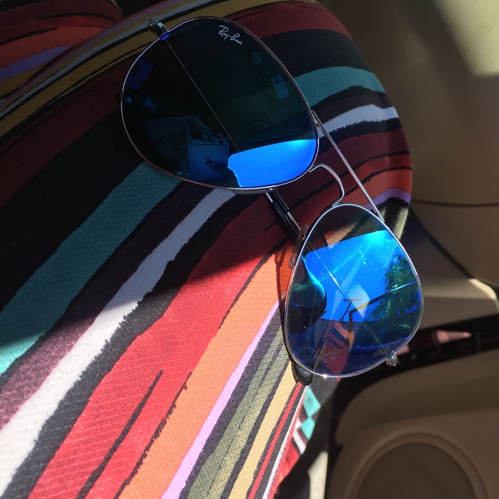 Mirrored Blue Aviator Ray Bans