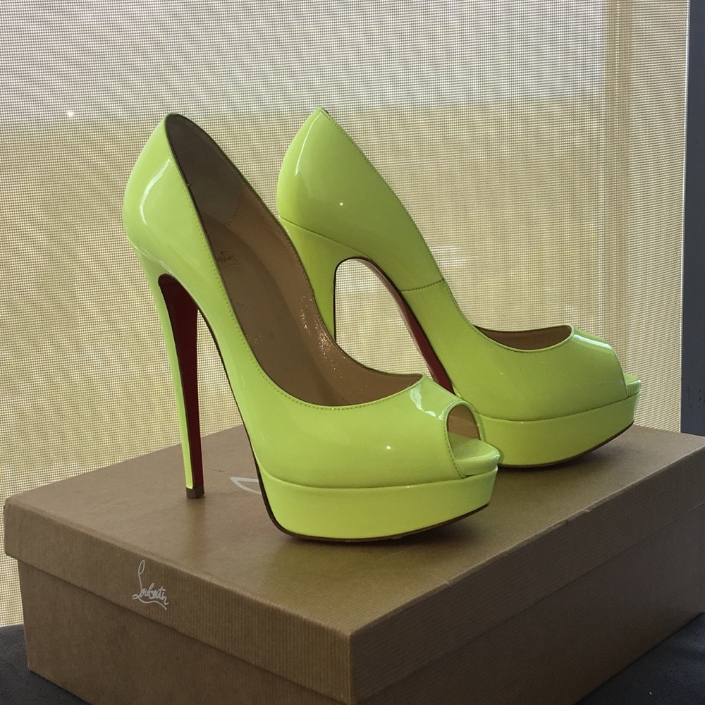 Christian Louboutin lady peep neon 38.5 - Picture 1 of 5
