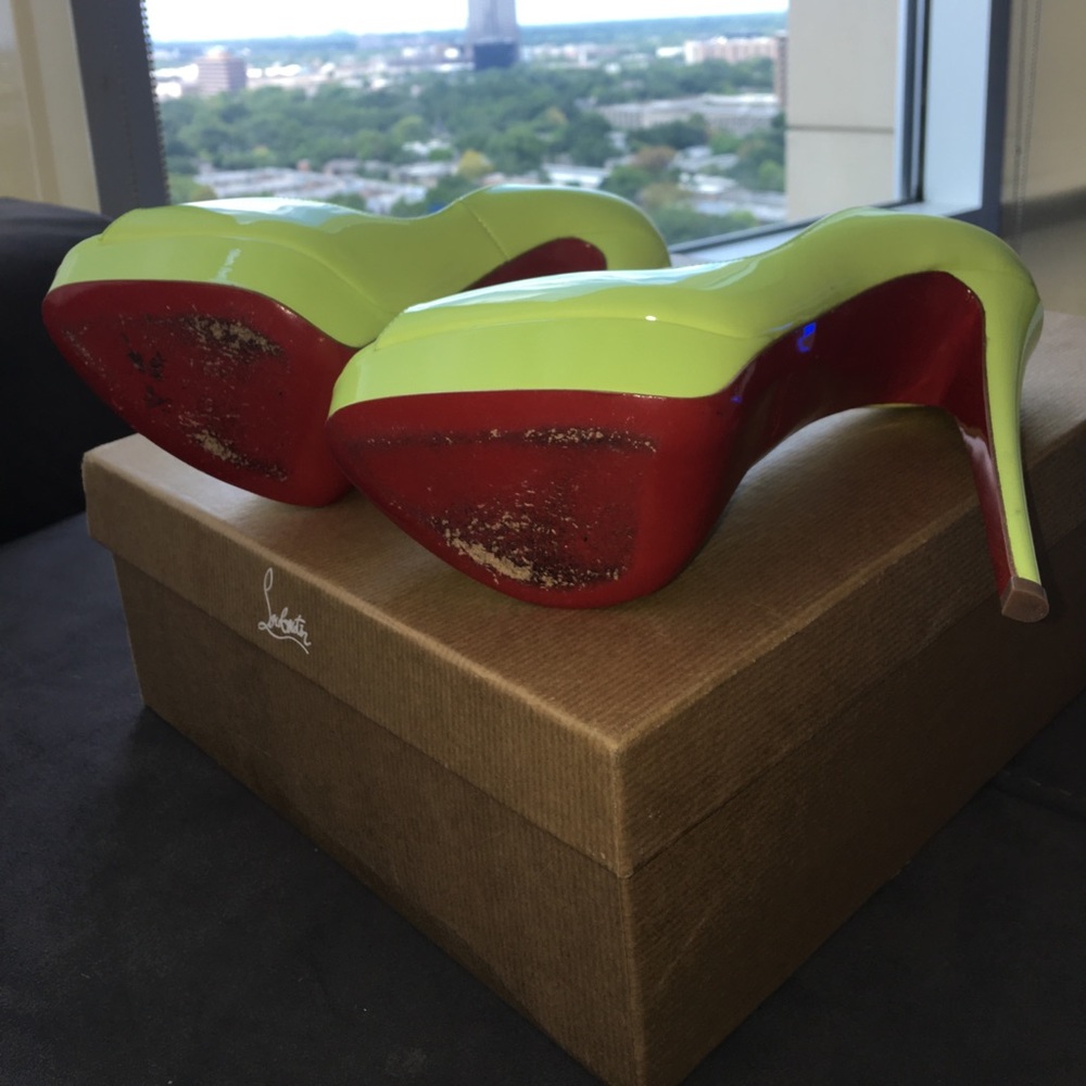 Christian Louboutin lady peep neon 38.5 - Picture 4 of 5