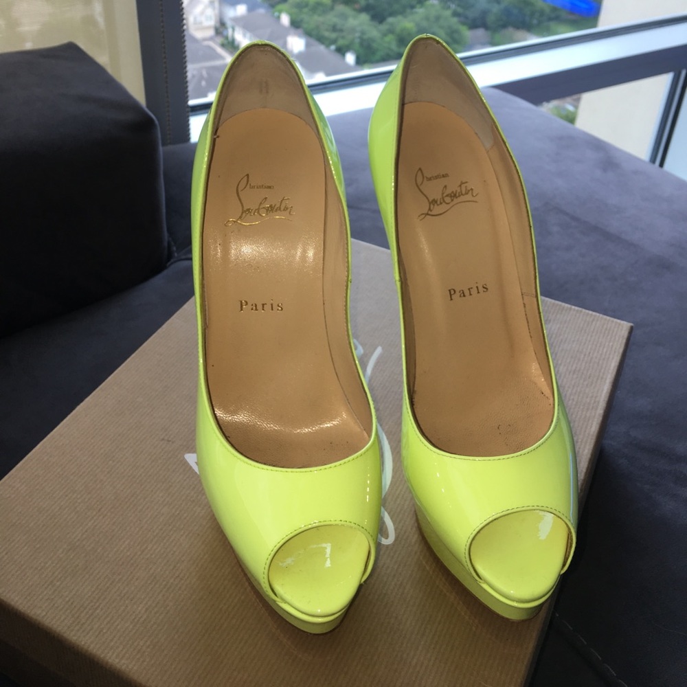 Christian Louboutin lady peep neon 38.5 - Picture 5 of 5