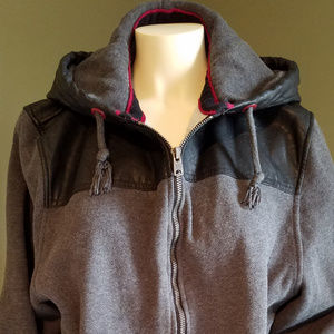 AEROPOSTALE GRAY AND BLACK HOODIE JACKET SIZE XL
