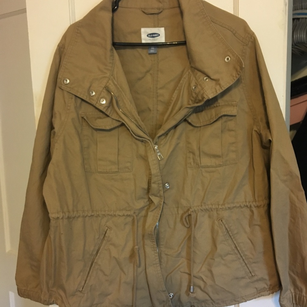 Tan Jacket w/ draw string waist