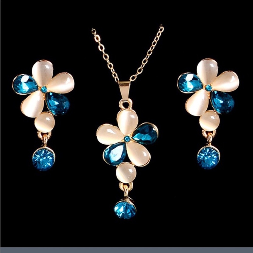 Austrian Crystal Flower opal stone 💎 set