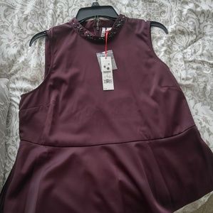 Elle wine color blousse