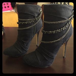 Low cut high heel boots