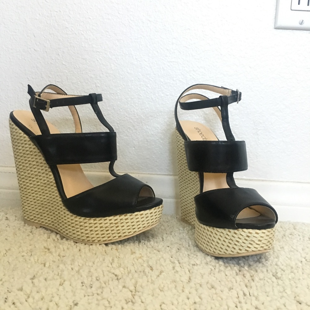 5 inch black wedges